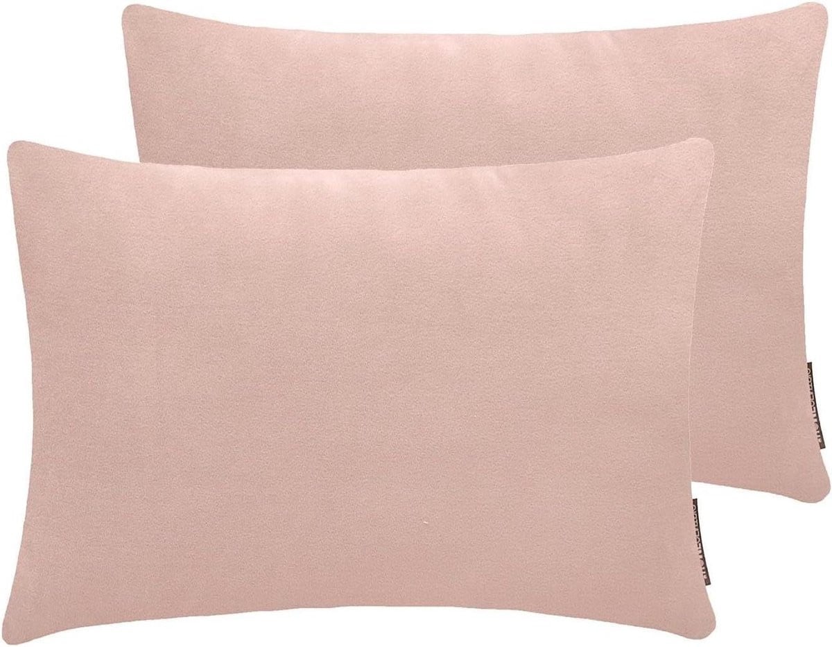 Set van handgemaakte fluwelen lumbale kussenslopen voor woonkamerdecoratie in pastel perzik, 30 x 40 cm