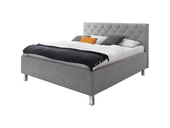 Bett Belial hellgrau Bezug Stoff 180 x 200 cm