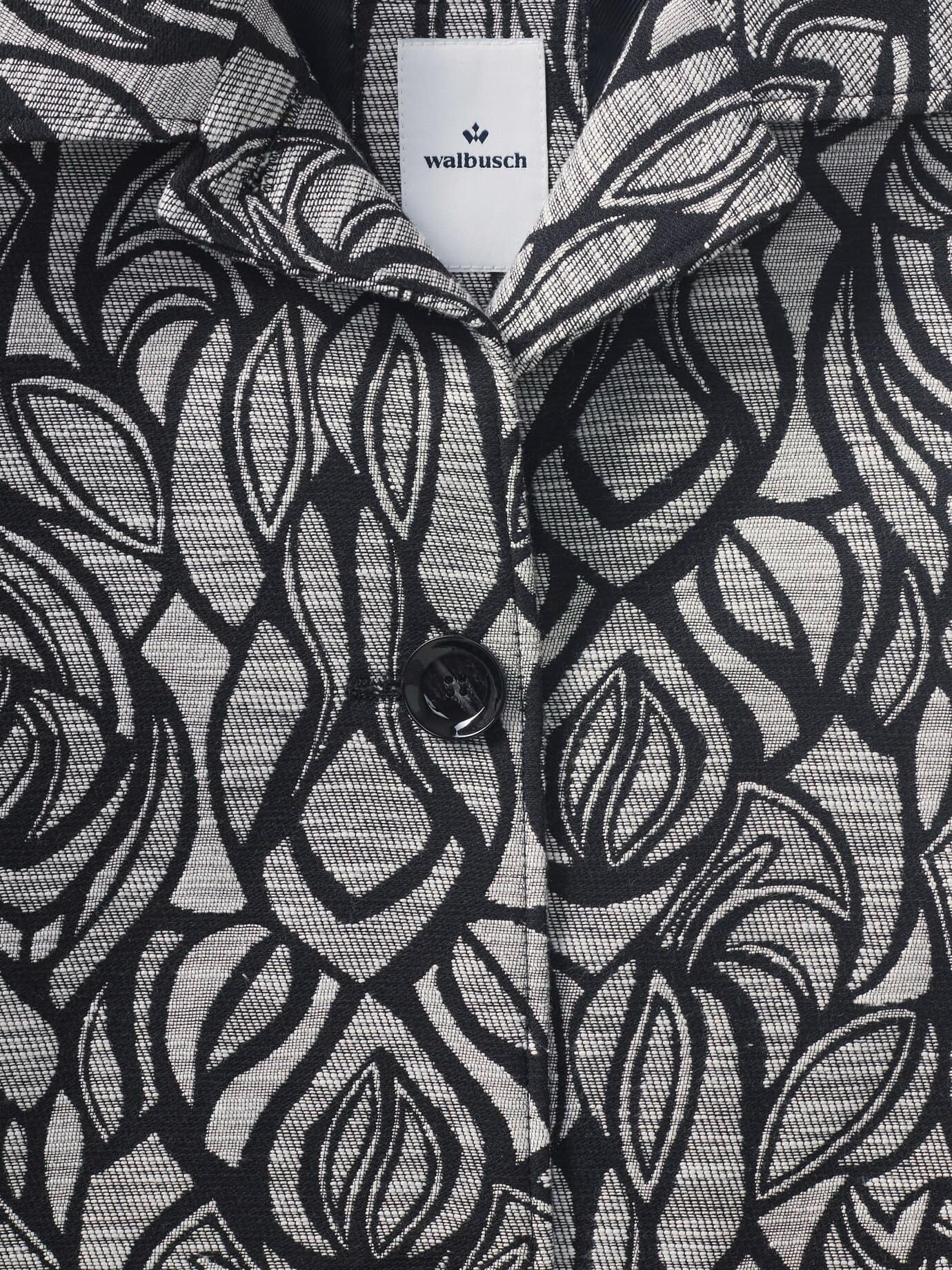 Walbusch Jacquard Jacke, normale Größen#Kurzgrößen, Farbe Schwarz, 20, gewebt in Italien weicher Baumwollmix Damen