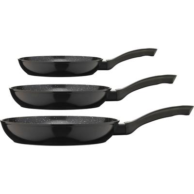 Pfannen-Set GSW "Barisa", schwarz, Pfannen, VITAFLON QUARZIT Antihaft-Versiegelung, Induktion