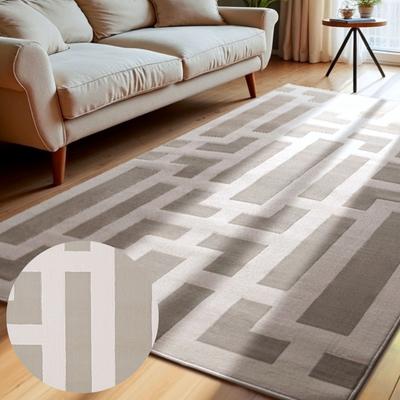 Designteppich ELLE DECORATION "Onyx", grau (creme grau), B:160cm H:9mm L:235cm, Polypropylen, Teppiche, Wohnzimmer, Schlafzimmer, Läufer, Hoch-Tief Effekt, Flur, Glanz