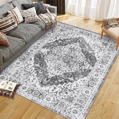 Garvee Washable Boho Accent Area Rugs Neutral Carpet
