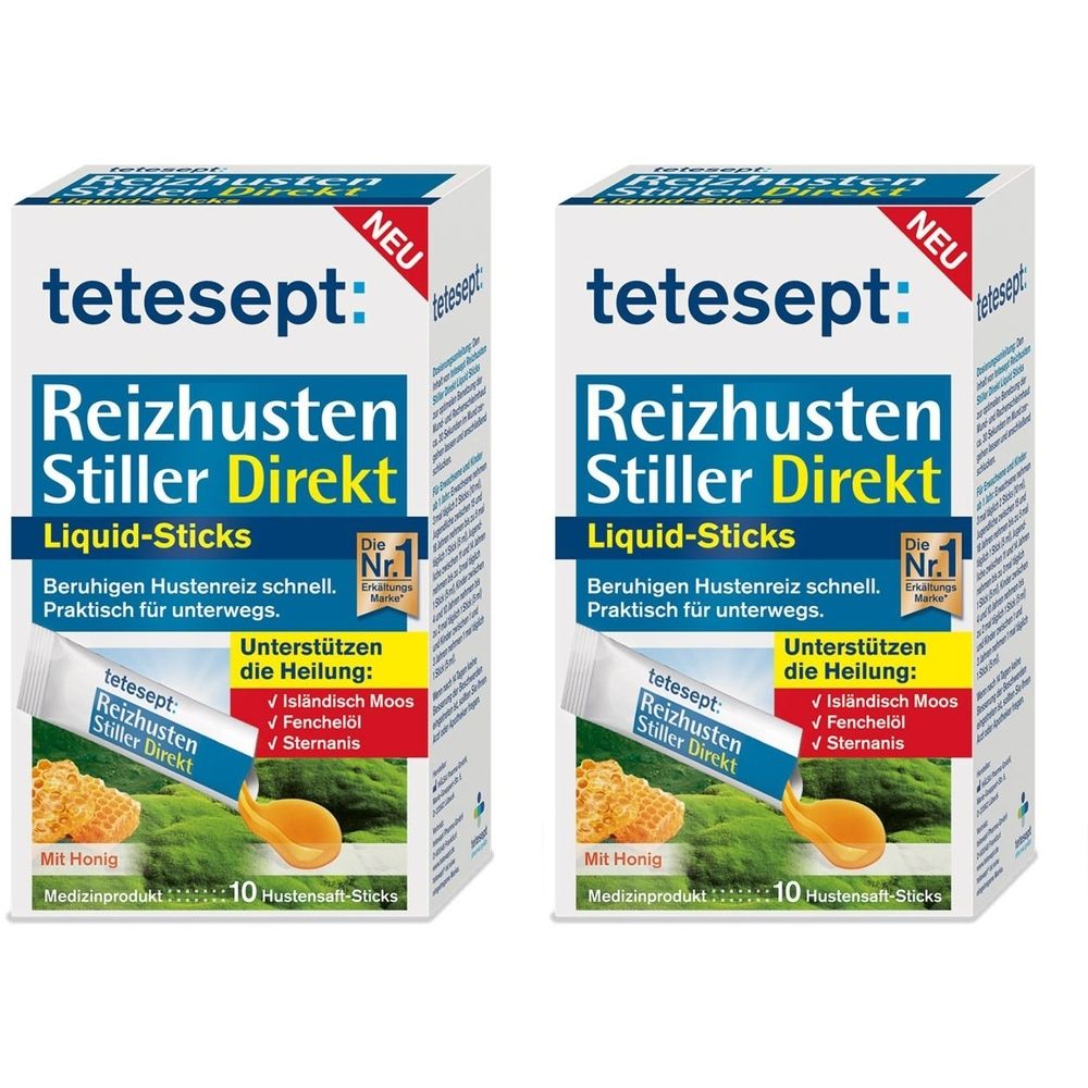 Tetesept Reizhusten Stiller Direkt Liquid Sticks 2x 2x10 St Beutel