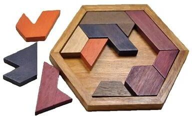 Uplifted Finds Wooden Geometric Shape Jigsaw And Cognitive Brain Teaser Interface building Blocks