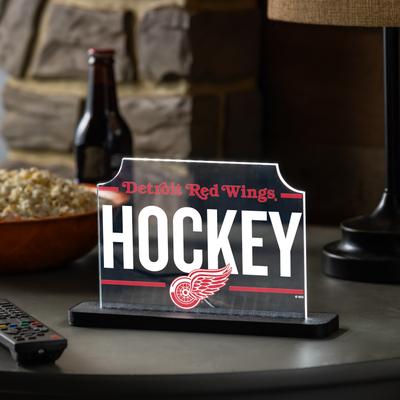 Evergreen "Detroit Red Wings Hockey Rectangle Desklite LED Decor - 10"""