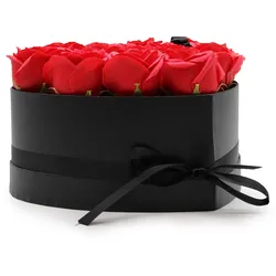 Soap Flower Gift Bouquet - 13 Red Roses - Heart