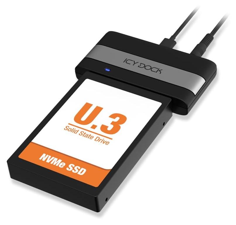 Icy Dock MB307U-1VB USB4 naar 15mm U.2/U.3 SSD Externe Adapter