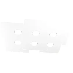 Top Light -  ECHO Top Light LED-Deckenleuchte aus rechteckigem weißem Metall mit 6 Gx53-Glühbirnenfassungen