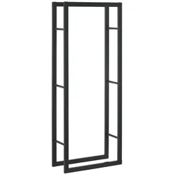 Helloshop26 - Holzregal für den Innen- und Außenbereich Design Holzhalter Stahl Lagerstütze für Brennholz 60 x 25 x 150 cm schwarz 03_0006301