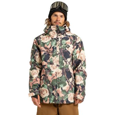 Snowboardjacke DC SHOES "Basis Print 10K", Herren, Gr. M, rosa (rose and thorn), Obermaterial: 100% Polyester., Jacken Snowboardjacke