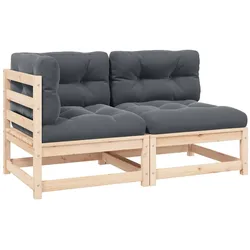 vidaXL 2-tlg. Garten-Lounge-Set mit Kissen Kiefer Massivholz