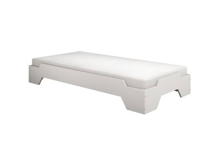Bett Duran weiss Buche 90 x 200 cm - Bett