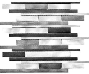 The Tile Life Mason 1 x 3 Brick Brushed Metal Linear Mosaic Wall Tile