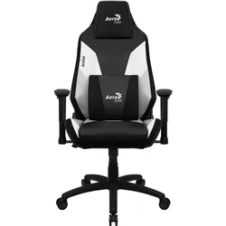 AeroCool Admiral Universal-Gamingstuhl Gepolsterter Sitz, Gaming Stuhl, Weiss, Schwarz, Grau