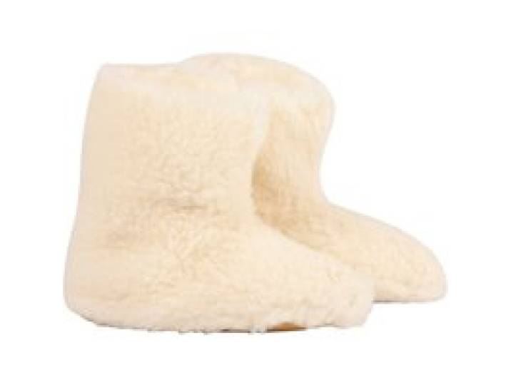 TXL COMFORT Pantoufles hautes en laine (blanc, 36/38)