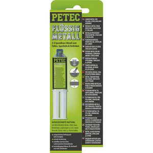 PETEC Spachtelmasse Flüssig Metall, grau, Universalspachtel, für Innen & Außen, 25g