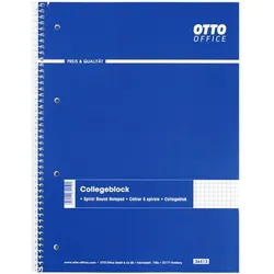 OTTO Office Collegeblock A4 kariert, holzfreies ECF-Papier blau