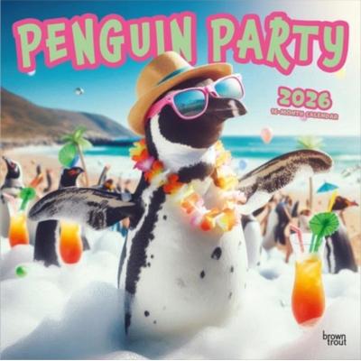 Penguin Party 2026 12 X 24 Inch (Hanging) Monthly Square Wall Calendar Plastic-Free