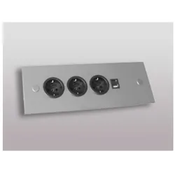 Thebo, Steckdosenleiste, Energie-Ecksäule ST 3007/320/3 in Edelstahl mit USB A u. C/Ecksteckdosen/Steckdosenleiste/Stec (3x)