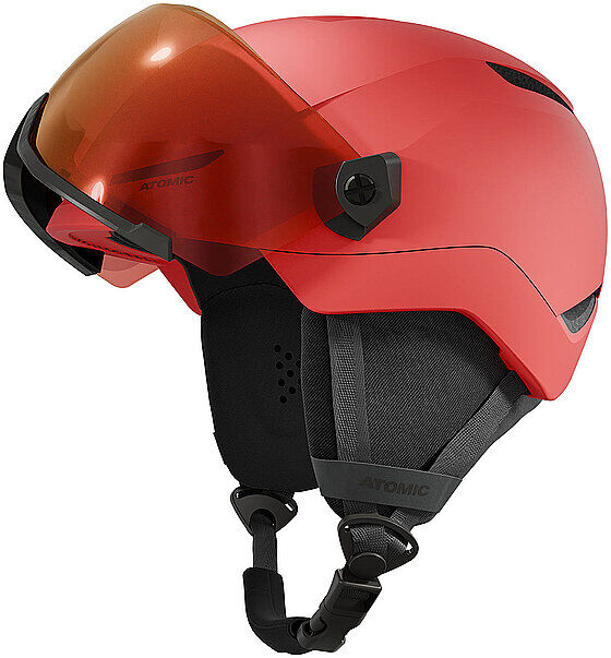 Atomic Kinder Skihelm Revent Visor JR rot   51-55CM B