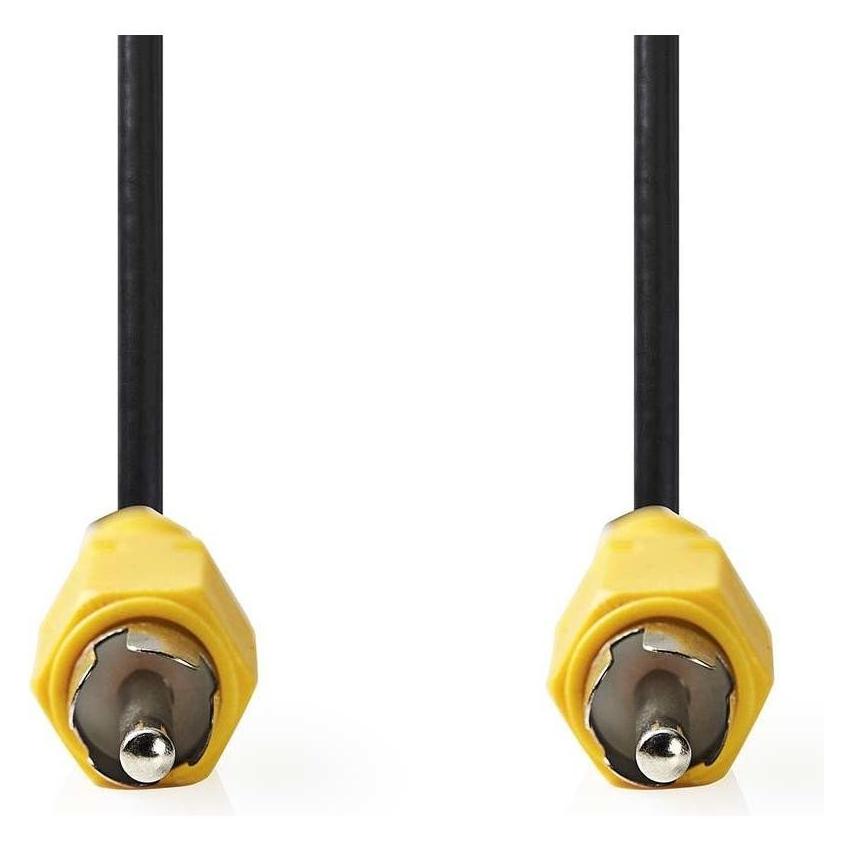 Nedis Composite-Videokabel | RCA | RCA | Vernickelt | 480p | 10.0 m | Rund | PVC | Schwarz | Label (10 m) (CVGL24100BK100)