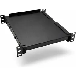 Dsit 10” Universeller Fachboden für 450mm Tiefe 10 Zoll Serverschränke - 1HE, Serverschrank Zubehör, Schwarz