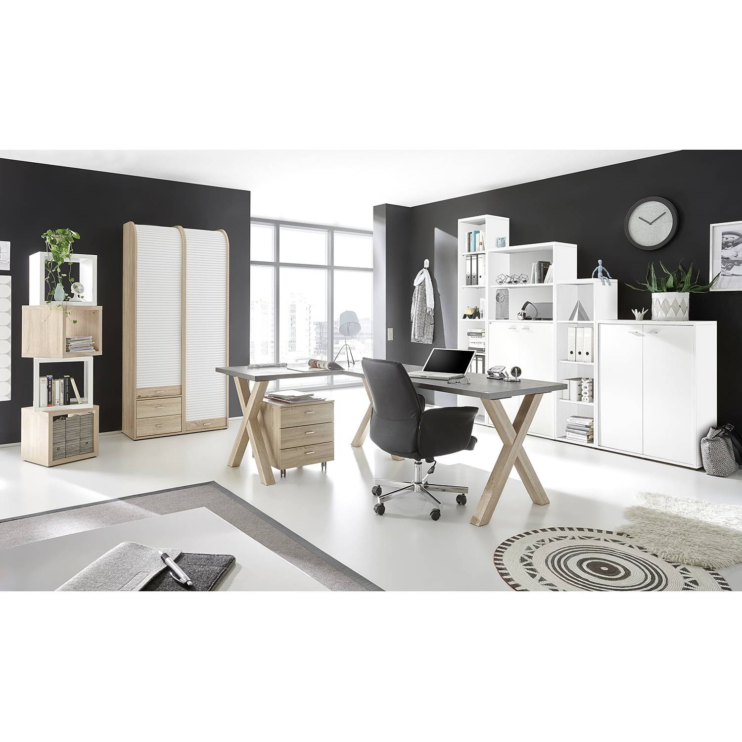 home24 Dossierkast Leeton II wit/wit