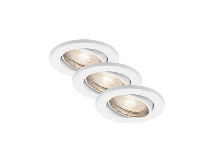 BRILONER Leuchten - LED Einbauleuchten, 3er Set Deckenlampen, LED-Modul schwenkbar, je 5 Watt, je 400 Lumen, 3.000 Kelvin, IP23, Weiß, 86x70mm (DxH), 7147-036