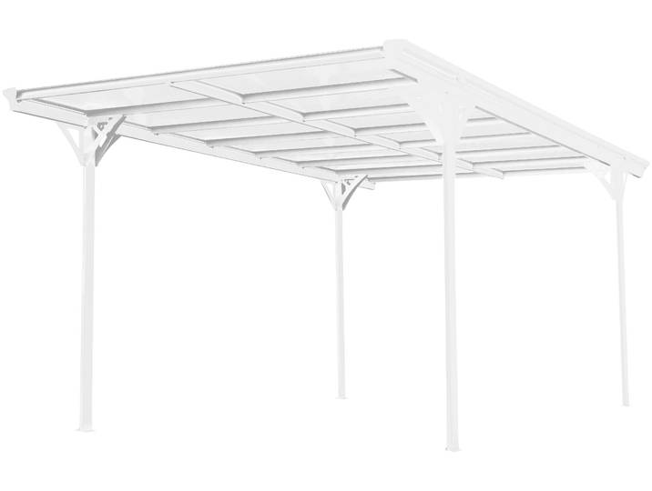 Einzelcarport WESTMANN Flachdach , weiß, B/H/T: 305cm x 217cm x 503cm, Carports, Einzelcarport, aus Aluminium, inkl. Regenrinne und Schrauben-Kit