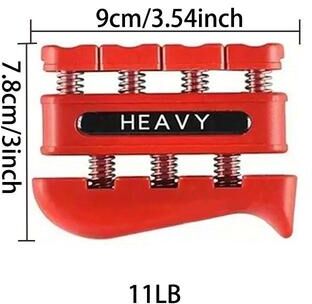 Uplift Essentials Dual Hand Grip Finger Trainer And Rehabilitation Hand Strengthener red