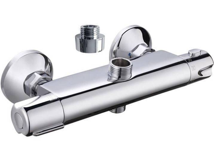 Robinet de douche thermostatique ROUSSEAU Breva - Laiton - Sécurité anti-brûlure - Inverseur intégré