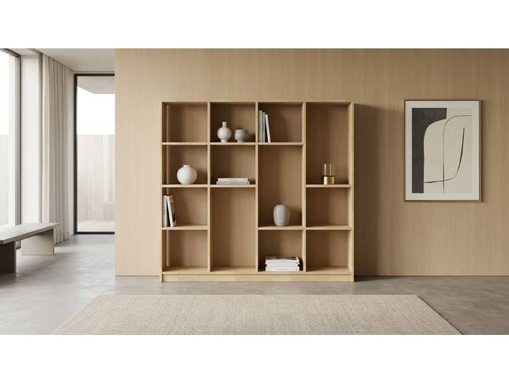 Bibliothèque moderne sur mesure Pickawood Hêtre Naturel huilé