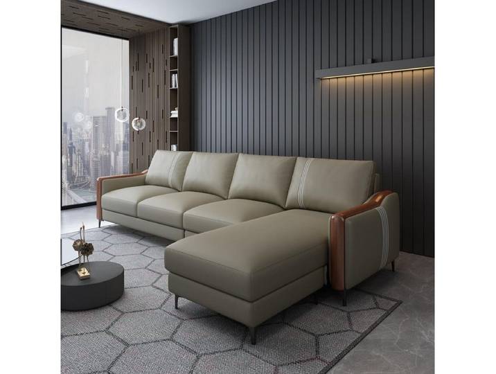 Xlmoebel Ecksofa Leder-Ecksofa in modernem Design mit Wohnlandschaftsstil, Ecksofa, Hergestellt in Europa