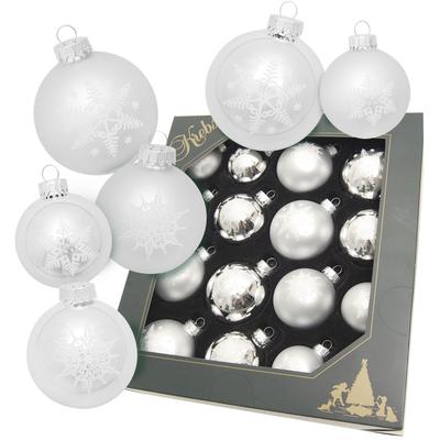 Weihnachtsbaumkugel KREBS GLAS LAUSCHA "Schneeflocke silberfarben", silber (silberfarben), Ø:7cm, Glas, Weihnachtsbaumkugeln, Weihnachtsdeko, Christbaumschmuck, Christbaumkugeln aus Glas