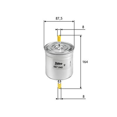 VALEO Kraftstofffilter 587040 Leitungsfilter 165mm für Volvo