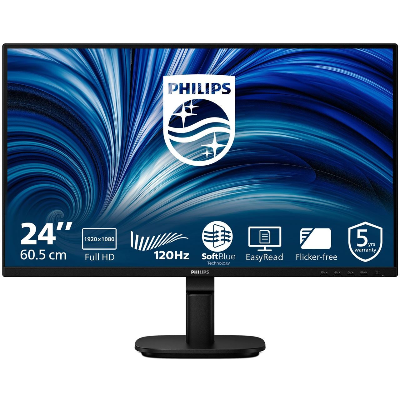 23,8" (60,47cm) Philips 2000er Serie 24B2N2200 schwarz 1920x1080 1x DisplayPort 1.2 / 1x HDMI 1.4 / 1xVGA