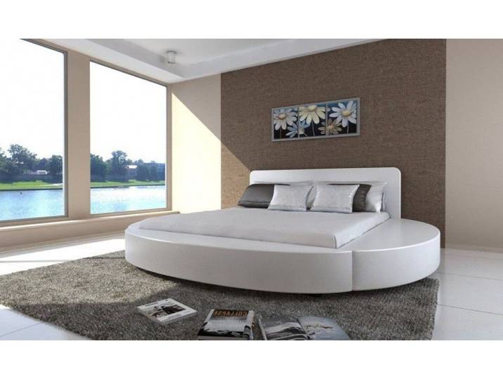 Xlmoebel Rundbett Rundes Luxus Bett aus Leder für Hotel und Schlafzimmer (Bett, 1-tlg., Rundes Lederbett), Made in Europa