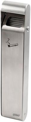 Wandascher Probbax, Volumen 3 l, Abflussöffnungen, herausnehmbarer Inneneimer und Dach, B 100 x T 64 x H 500 mm, Edelstahl, edelstahlfarben
