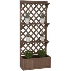 PROREGAL Hochbeet | HxBxT 177x77x33cm | Pflanz-/Blumenkasten | Braun | Pflanzkübel Rankgitter Spalier Ablagefläche Holz FSC®