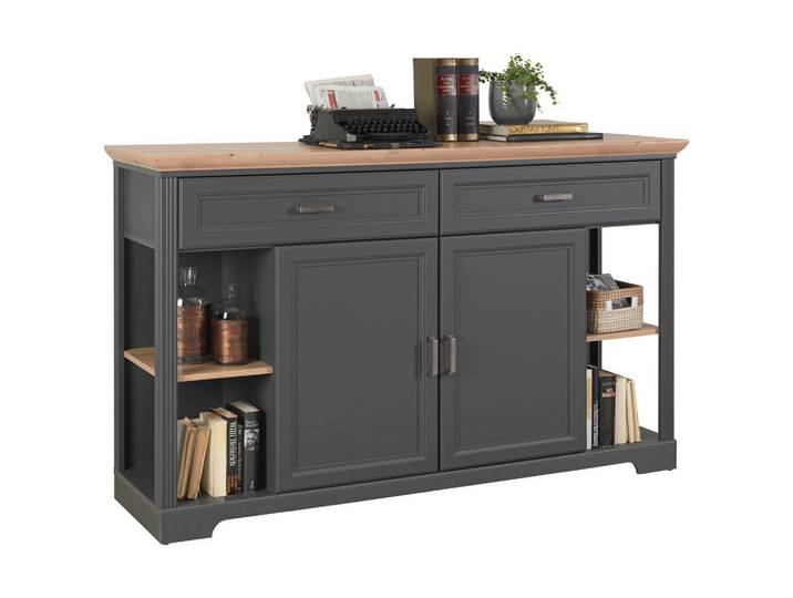 Hom`in Kommode, Eiche Artisan, 4 Fächer, 2 Schublade(n) Schubladen, 171x102x48 cm, Wohnzimmer, Kommoden & Sideboards, Kommoden