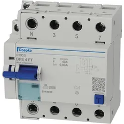 DOEPKE FI-Schutz mit Zusatz 4-polig 440V 40A DFS4 040-4/0,03-A FT 0,03A Reiheneinbaugerät A 4,5TE