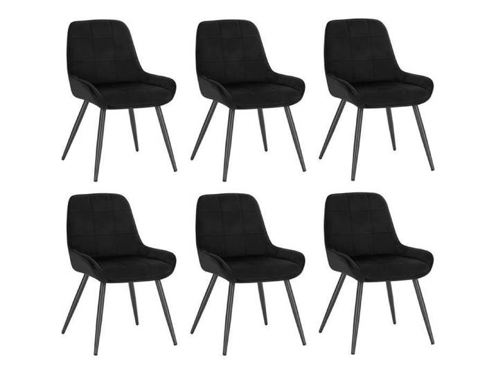 WOLTU Chaises de Salle à Manger Lot de 6 Chaises Relaxantes en Velours Ergonomiques avec Dossier Noir BH331sz-6