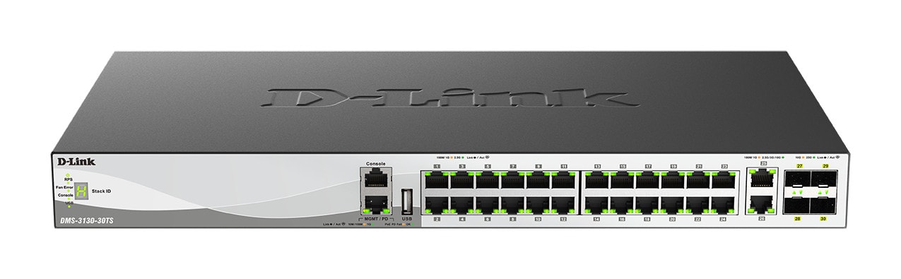 D-Link DMS-3130-30TS/E 30-Port Layer 3 Stackable Multi-Gigabit Managed Switch Series