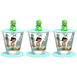 Leonardo, Kindergeschirr + Kinderbesteck, Kindertrinkglas Avventura 215 ml, 3 Stück, Dinosaurier