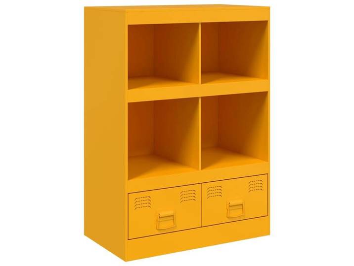 Buffet CLOUD commode meuble de rangement jaune moutarde 67x39x95 cm acier J1419