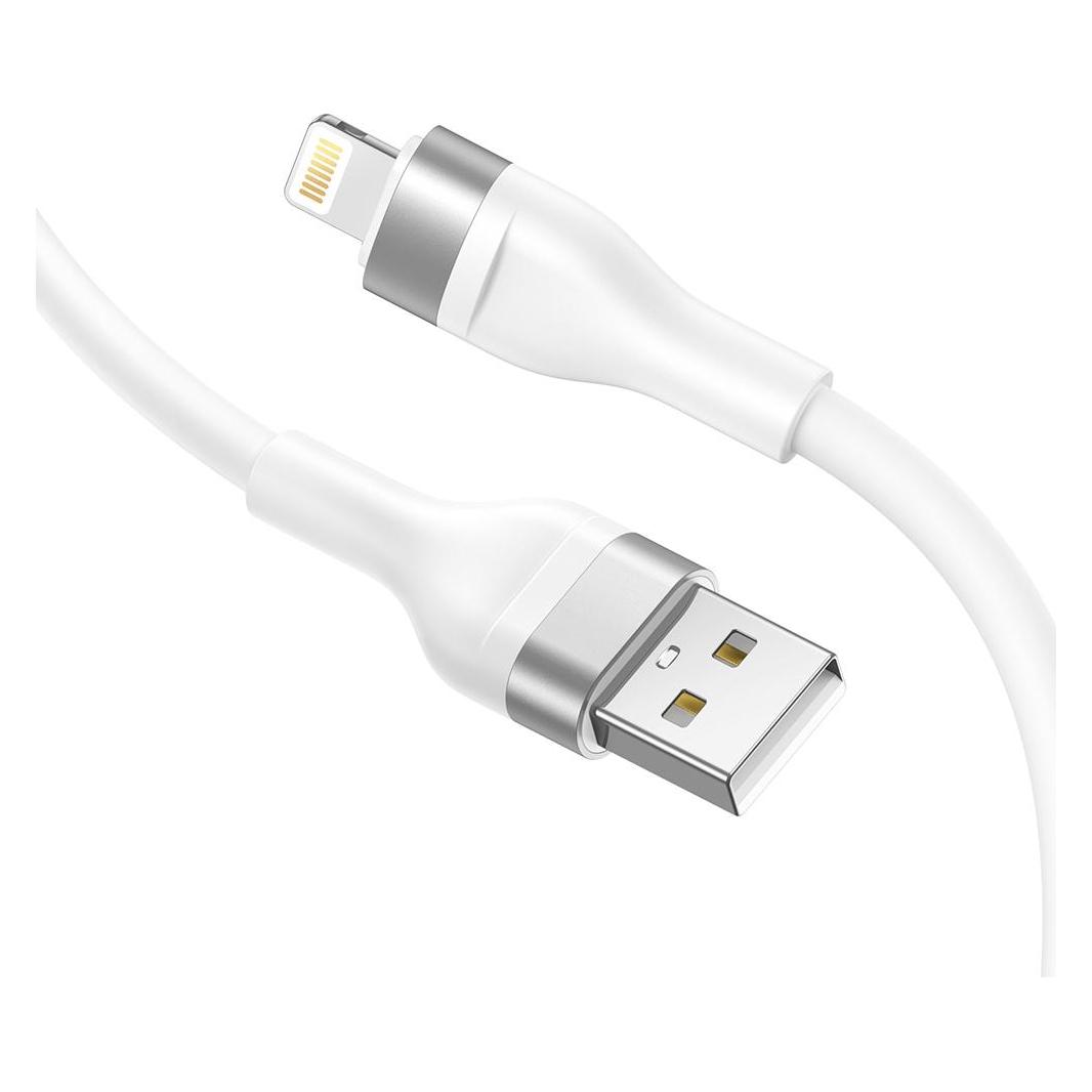 Lito - Data Cable (LD02) - USB to Lightning Fast Charging 60W, Tangle-free, 1.2m - White (1.20 m, 60 W) (56360113)