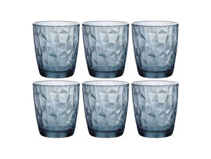 Bormioli Rocco Waterglazen Diamond - Blauw - 300 ml - 6 stuks
