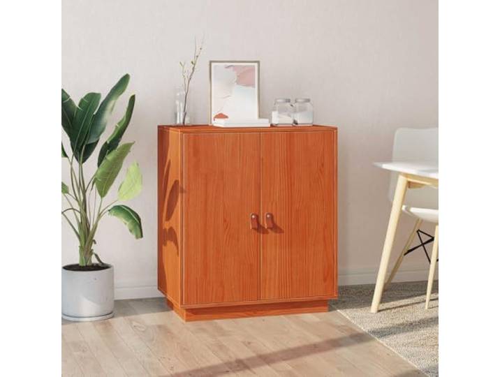 HEFZGDB Sideboard aus Kiefernholz mit Stauraum, Massivholz Sideboard Kiefer, Rustikales Kiefernholz Beistellschrank Massivholz mit Türen und DREI Fächern für Aufbewahrung in den Maßen