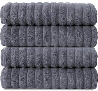 Classic Turkish Towels "Brampton Turkish Cotton 4 Piece Bath Towels Set Heavyweight 27x54"""