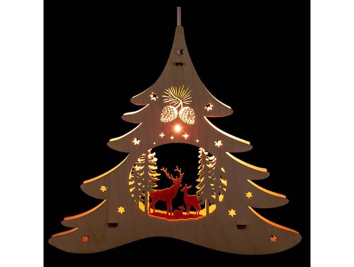 Fensterbild Tannenbaum \ Waldmotiv\ (28,5cm) von Weigla Holzkunst